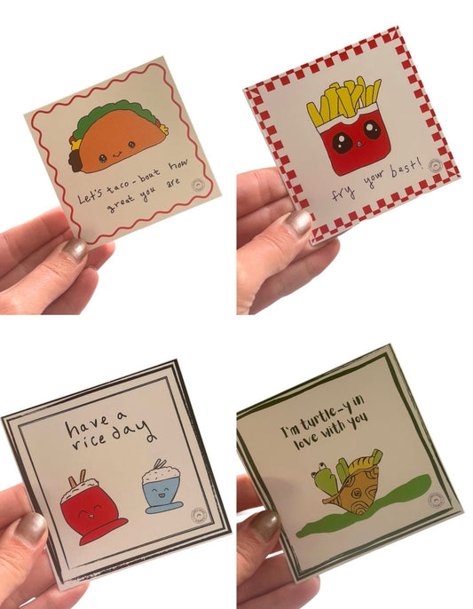 50 unique hand-drawn delightful, personalized notes designed to bring joy and encouragement to your child's lunch. Each note features cheerful messages and fun illustrations that inspire smiles and foster a sense of connection, no matter the distance.