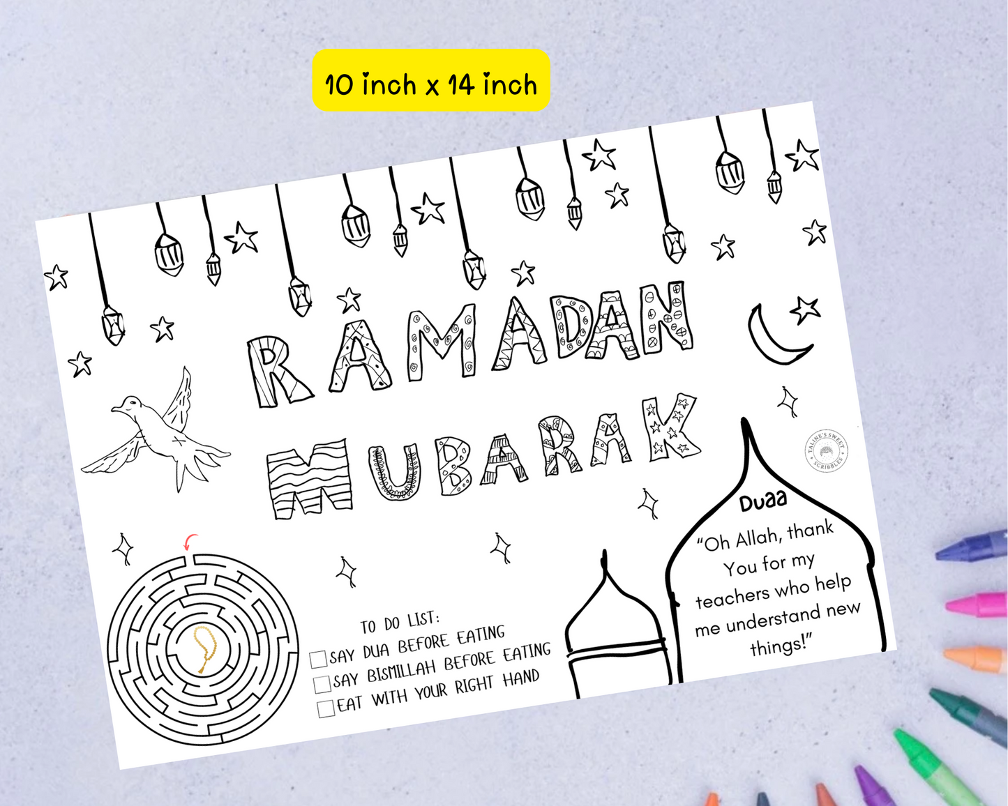 Ramadan Scribble Mats (Set of 15 sheets)
