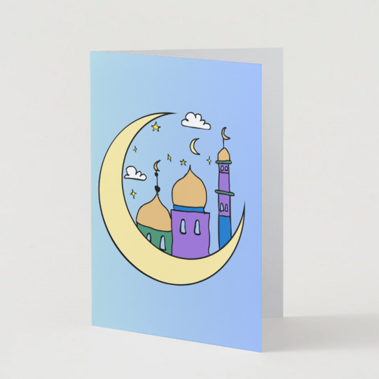 Moon & Mosque - Blue