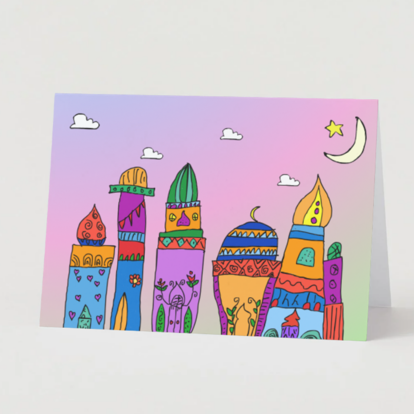 Ramadan / Eid Card (Mosques & Sunset)