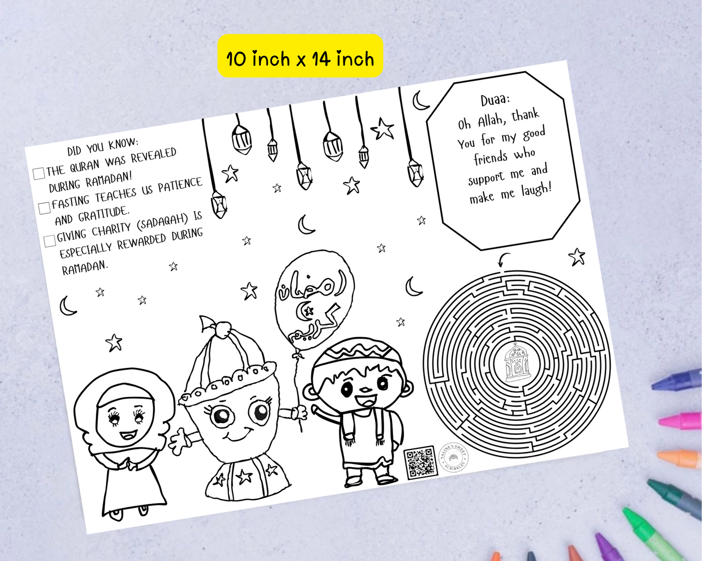 Ramadan Scribble Mats (Set of 15 sheets)