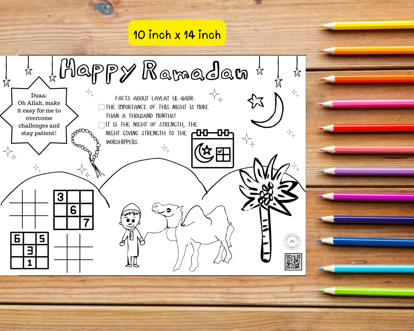 Ramadan Scribble Mats (Set of 15 sheets)